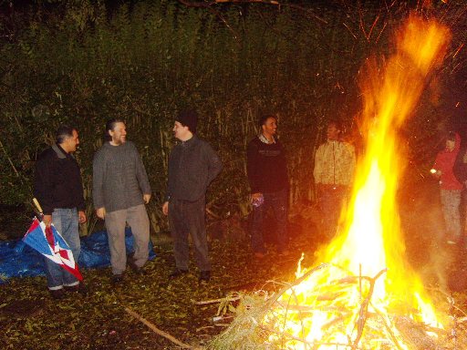 Catholic Worker Farm bonfire