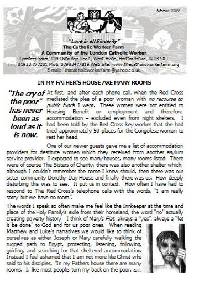 Catholic Worker Farm Newsletter